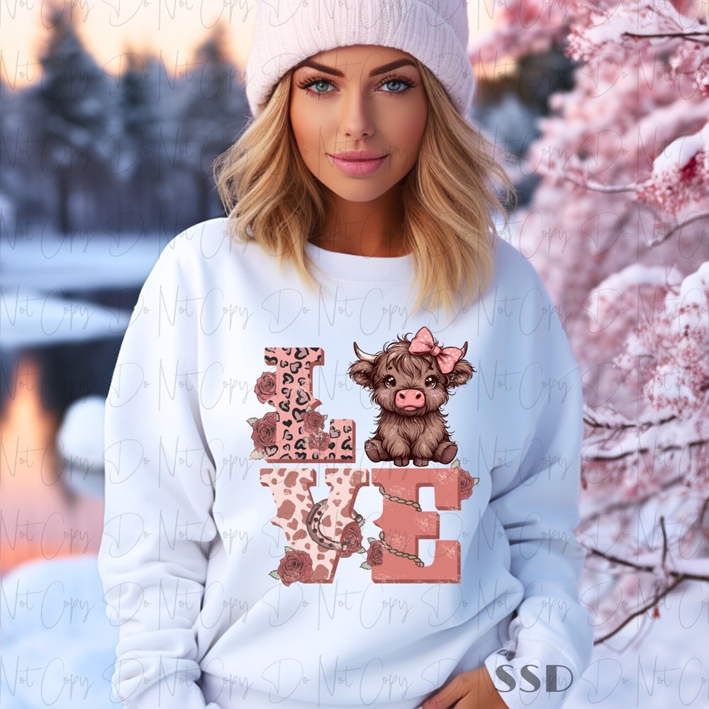 Love Valentine’s Day Highland Cow